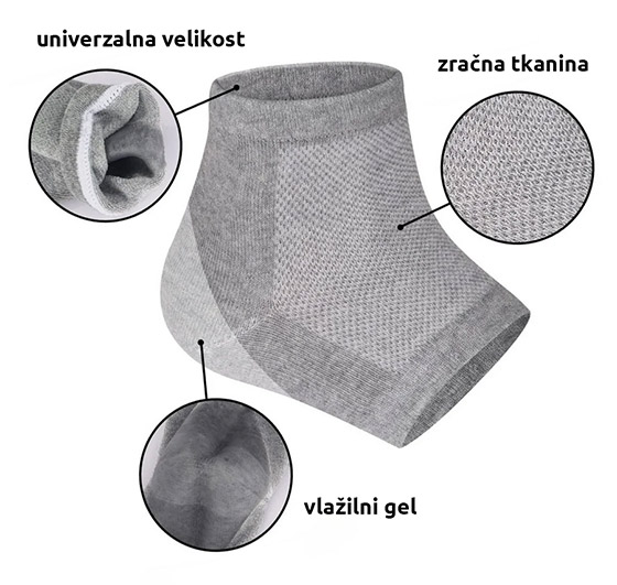 Vlažilne nogavice za razpokane pete Heel Vlažilne nogavice za razpokane pete Heel